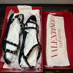 BLACK STUDDED RUBBER VALENTINO SANDALS [WOMENS SIZE 11]